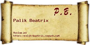 Palik Beatrix névjegykártya